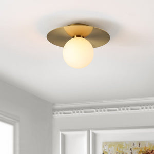 Safavieh FINLAY, 12-Inch Gold Iron Flush Mount Light - Elegant, Compact Design for Modern & Classic Spaces FLU4075A