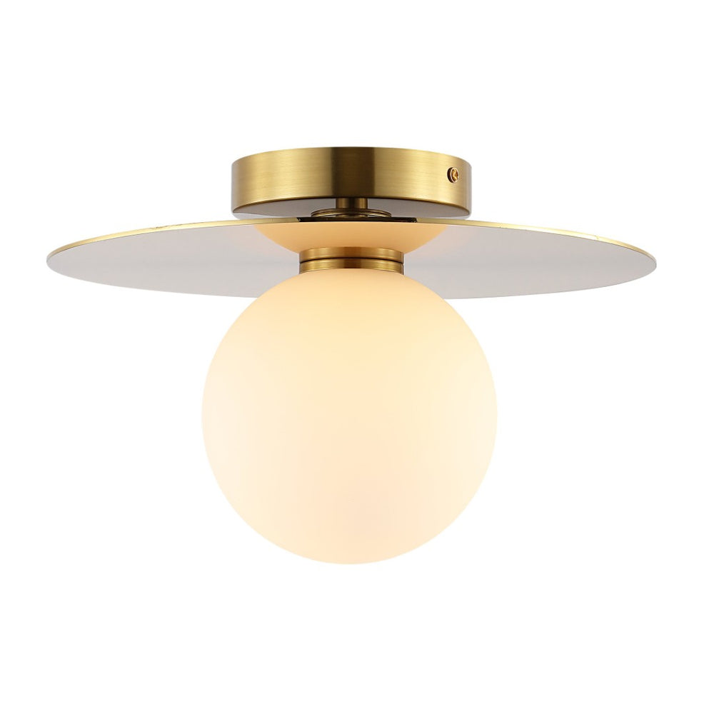 Safavieh FINLAY, 12-Inch Gold Iron Flush Mount Light - Elegant, Compact Design for Modern & Classic Spaces FLU4075A