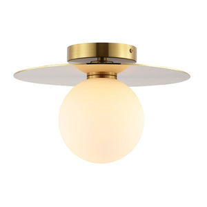 Safavieh FINLAY, 12-Inch Gold Iron Flush Mount Light - Elegant, Compact Design for Modern & Classic Spaces FLU4075A
