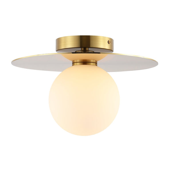 Safavieh FINLAY, 12-Inch Gold Iron Flush Mount Light - Elegant, Compact Design for Modern & Classic Spaces FLU4075A