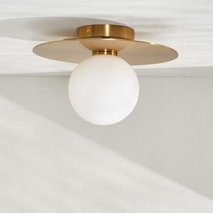 Safavieh FINLAY, 12-Inch Gold Iron Flush Mount Light - Elegant, Compact Design for Modern & Classic Spaces FLU4075A