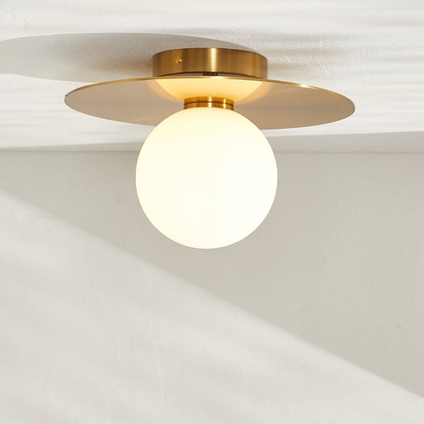 Safavieh FINLAY, 12-Inch Gold Iron Flush Mount Light - Elegant, Compact Design for Modern & Classic Spaces FLU4075A