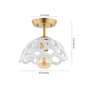 Safavieh ELDRID, 10-Inch White and Gold Iron Flush Mount Light - Modern Elegance for Any Room Décor FLU4076A