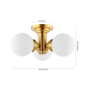 Safavieh ELENNA, 3-Light Gold Flush Mount, 18-Inch Minimalist Fixture for Ambient Lighting in Any Space FLU4077A