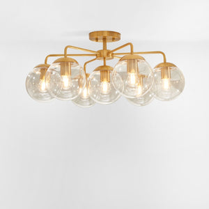 Safavieh CAMDYN, 7-Light Flush Mount Fixture, 25-Inch, Modern Design for Stunning Illumination & Style Brass FLU4078A