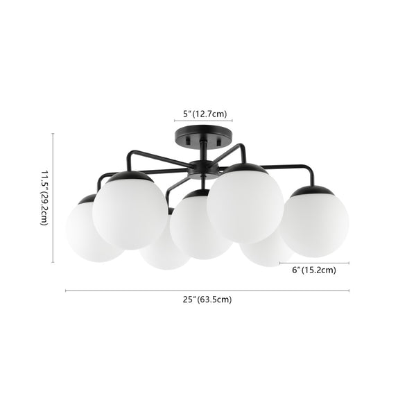 Safavieh CAMDYN, 7-Light Flush Mount Fixture, 25-Inch, Modern Design for Stunning Illumination & Style Black FLU4078B