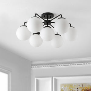 Safavieh CAMDYN, 7-Light Flush Mount Fixture, 25-Inch, Modern Design for Stunning Illumination & Style Black FLU4078B