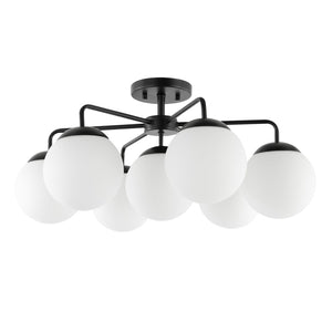 Safavieh CAMDYN, 7-Light Flush Mount Fixture, 25-Inch, Modern Design for Stunning Illumination & Style Black FLU4078B