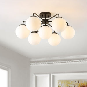 Safavieh CAMDYN, 7-Light Flush Mount Fixture, 25-Inch, Modern Design for Stunning Illumination & Style Black FLU4078B