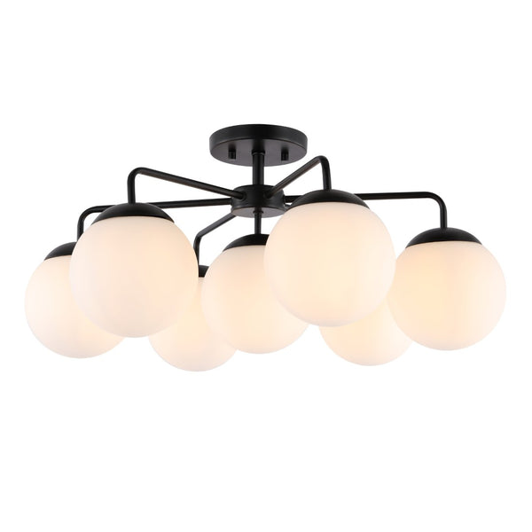 Safavieh CAMDYN, 7-Light Flush Mount Fixture, 25-Inch, Modern Design for Stunning Illumination & Style Black FLU4078B