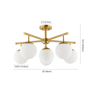 Safavieh BRIETTE, 6-Light Flush Mount Fixture, Modern Minimalist Design for Elegant Home Illumination Gold FLU4079A