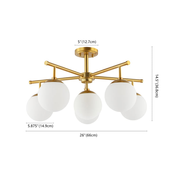 Safavieh BRIETTE, 6-Light Flush Mount Fixture, Modern Minimalist Design for Elegant Home Illumination Gold FLU4079A