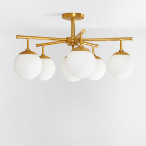 Safavieh BRIETTE, 6-Light Flush Mount Fixture, Modern Minimalist Design for Elegant Home Illumination Gold FLU4079A