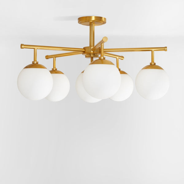 Safavieh BRIETTE, 6-Light Flush Mount Fixture, Modern Minimalist Design for Elegant Home Illumination Gold FLU4079A