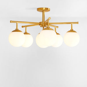 Safavieh BRIETTE, 6-Light Flush Mount Fixture, Modern Minimalist Design for Elegant Home Illumination Gold FLU4079A