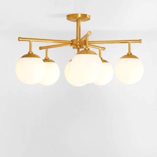 Safavieh BRIETTE, 6-Light Flush Mount Fixture, Modern Minimalist Design for Elegant Home Illumination Gold FLU4079A