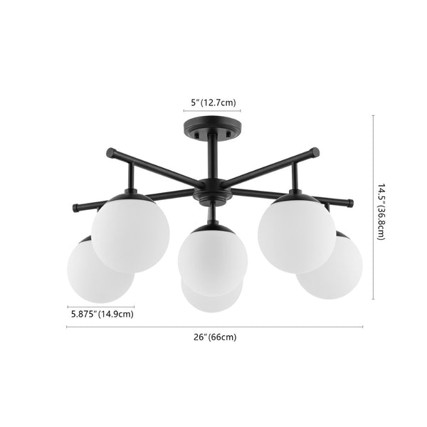 Safavieh BRIETTE, 6-Light Flush Mount Fixture, Modern Minimalist Design for Elegant Home Illumination Black FLU4079B