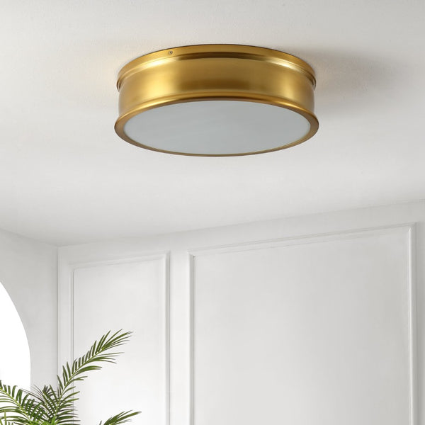 Safavieh ADRIA, Elegant 3-Light Flush Mount in Brass & Glass - Versatile Illumination for Any Space! FLU4080A