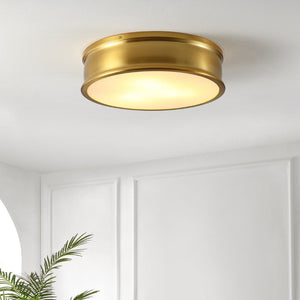 Safavieh ADRIA, Elegant 3-Light Flush Mount in Brass & Glass - Versatile Illumination for Any Space! FLU4080A