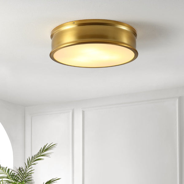 Safavieh ADRIA, Elegant 3-Light Flush Mount in Brass & Glass - Versatile Illumination for Any Space! FLU4080A