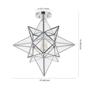 Safavieh ABRIELLE, 19 Inch Geometric Flush Mount Light Fixture for Modern and Transitional Interiors Nickle FLU4081A
