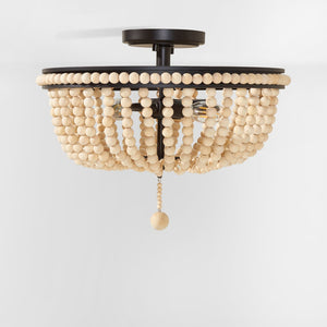 Safavieh CASCINA, CASCINA 3-Light Flush Mount, 15.5" Natural/Bronze Iron Fixture - Timeless Elegance for Any Room FLU4084A