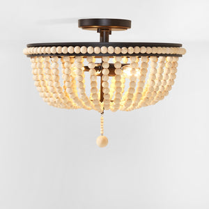 Safavieh CASCINA, CASCINA 3-Light Flush Mount, 15.5" Natural/Bronze Iron Fixture - Timeless Elegance for Any Room FLU4084A