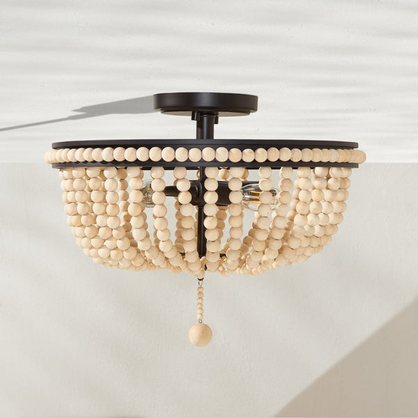 Safavieh CASCINA, CASCINA 3-Light Flush Mount, 15.5" Natural/Bronze Iron Fixture - Timeless Elegance for Any Room FLU4084A
