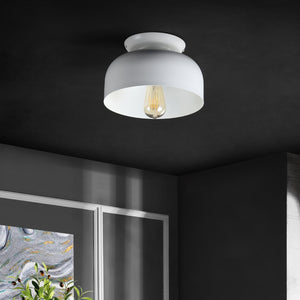 Safavieh DANICA, 10-Inch White Flush Mount Light - Elegant Iron & Ceramic Fixture for Versatile Home Lighting FLU4085A