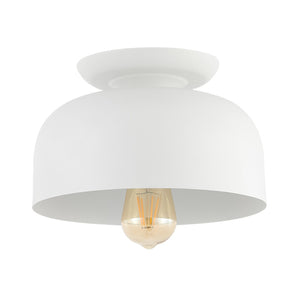 Safavieh DANICA, 10-Inch White Flush Mount Light - Elegant Iron & Ceramic Fixture for Versatile Home Lighting FLU4085A