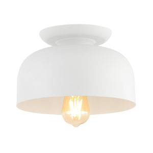 Safavieh DANICA, 10-Inch White Flush Mount Light - Elegant Iron & Ceramic Fixture for Versatile Home Lighting FLU4085A