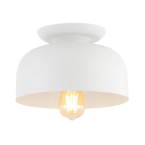 Safavieh DANICA, 10-Inch White Flush Mount Light - Elegant Iron & Ceramic Fixture for Versatile Home Lighting FLU4085A