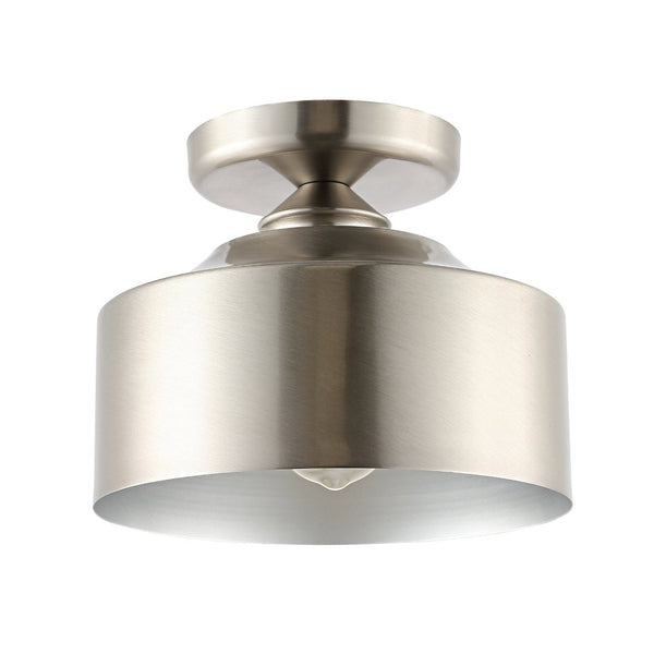 Safavieh FENTON, 10-Inch Nickel Iron Flush Mount Light - Elegant Ceiling Fixture for Modern & Classic Spaces FLU4086A