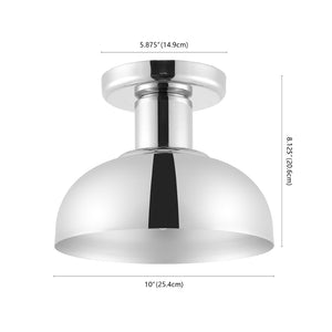 Safavieh HELM, Elegant 10-Inch Flush Mount Light Fixture for Timeless Home Decor and Ambient Illumination Chrome FLU4088A