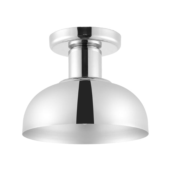 Safavieh HELM, Elegant 10-Inch Flush Mount Light Fixture for Timeless Home Decor and Ambient Illumination Chrome FLU4088A