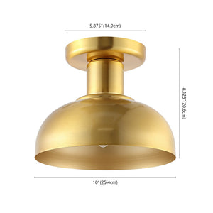 Safavieh HELM, Elegant 10-Inch Flush Mount Light Fixture for Timeless Home Decor and Ambient Illumination Brass FLU4088B