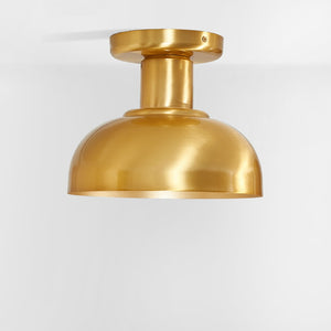 Safavieh HELM, Elegant 10-Inch Flush Mount Light Fixture for Timeless Home Decor and Ambient Illumination Brass FLU4088B