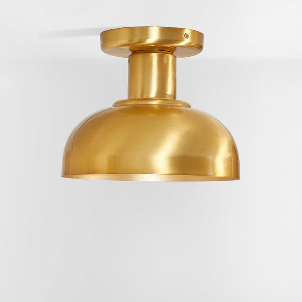 Safavieh HELM, Elegant 10-Inch Flush Mount Light Fixture for Timeless Home Decor and Ambient Illumination Brass FLU4088B
