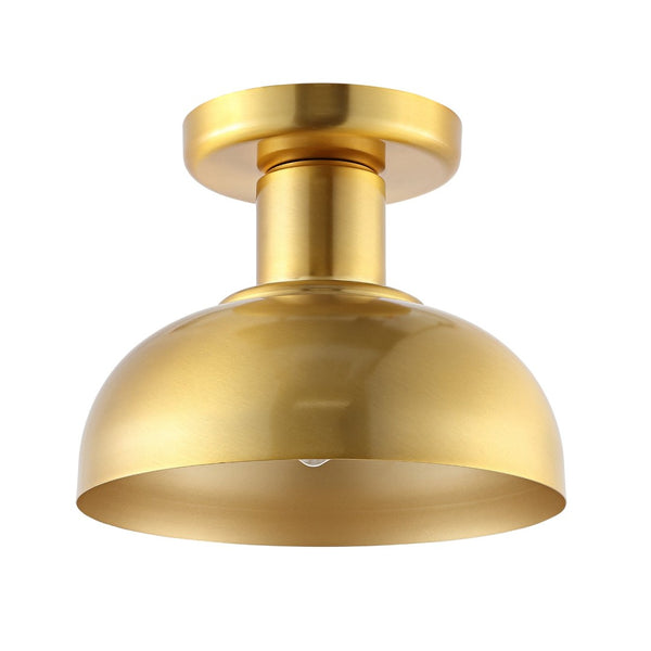 Safavieh HELM, Elegant 10-Inch Flush Mount Light Fixture for Timeless Home Decor and Ambient Illumination Brass FLU4088B