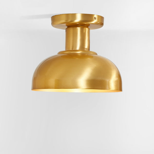 Safavieh HELM, Elegant 10-Inch Flush Mount Light Fixture for Timeless Home Decor and Ambient Illumination Brass FLU4088B