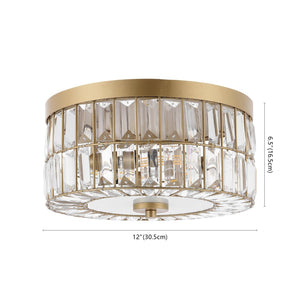 Safavieh PARDA, Elegant 3-Light Brass and Iron Flush Mount with Crystal Accents for Modern or Classic Spaces FLU4090A