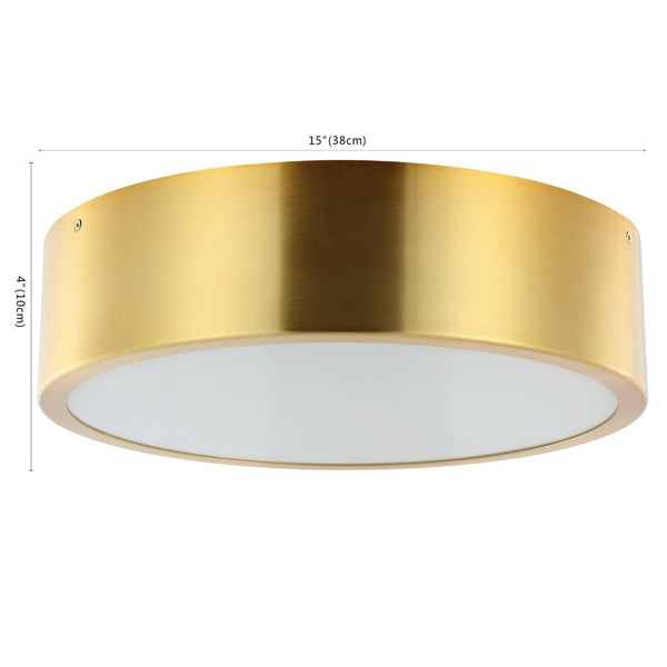 Safavieh REDA, 3-Light Flush Mount Fixture - 15-Inch Brass Iron Design for Modern and Transitional Spaces FLU4092A