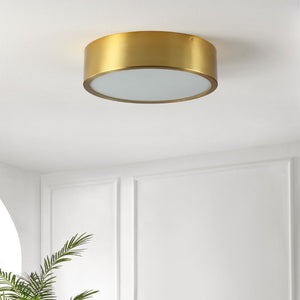 Safavieh REDA, 3-Light Flush Mount Fixture - 15-Inch Brass Iron Design for Modern and Transitional Spaces FLU4092A