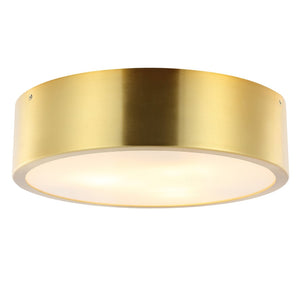 Safavieh REDA, 3-Light Flush Mount Fixture - 15-Inch Brass Iron Design for Modern and Transitional Spaces FLU4092A