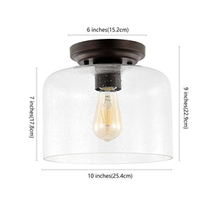 Safavieh RIANNE, 10-Inch Matte Black Flush Mount Light Fixture for Modern and Minimalist Spaces, Durable Design FLU4093A