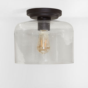 Safavieh RIANNE, 10-Inch Matte Black Flush Mount Light Fixture for Modern and Minimalist Spaces, Durable Design FLU4093A