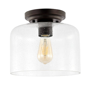 Safavieh RIANNE, 10-Inch Matte Black Flush Mount Light Fixture for Modern and Minimalist Spaces, Durable Design FLU4093A