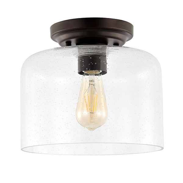 Safavieh RIANNE, 10-Inch Matte Black Flush Mount Light Fixture for Modern and Minimalist Spaces, Durable Design FLU4093A