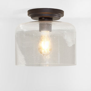 Safavieh RIANNE, 10-Inch Matte Black Flush Mount Light Fixture for Modern and Minimalist Spaces, Durable Design FLU4093A