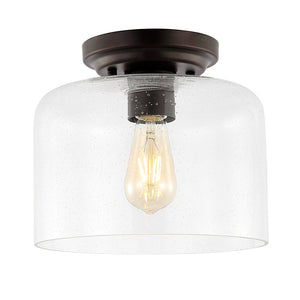 Safavieh RIANNE, 10-Inch Matte Black Flush Mount Light Fixture for Modern and Minimalist Spaces, Durable Design FLU4093A